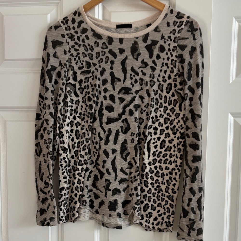 ATM Leopard Print Long Sleeve Top